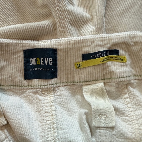 Maeve The Colette Wide Leg Corduroy Pants in Cream Size 34 Tall - Picture 7 of 7